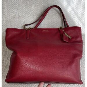 Coach‎ Madison Kelsey Satchel Tote Leather Bag In Love Red F28090 EUC